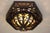 1950s Spanish Revival Mica Wrought Iron Brass Elaborate Octagon Light Ceiling Lamp For Sale - Image 4 of 11
