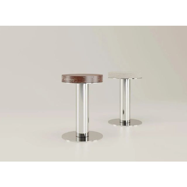 Rosso Levanto Nail Side Table by Andrea Bonini For Sale - Image 6 of 7