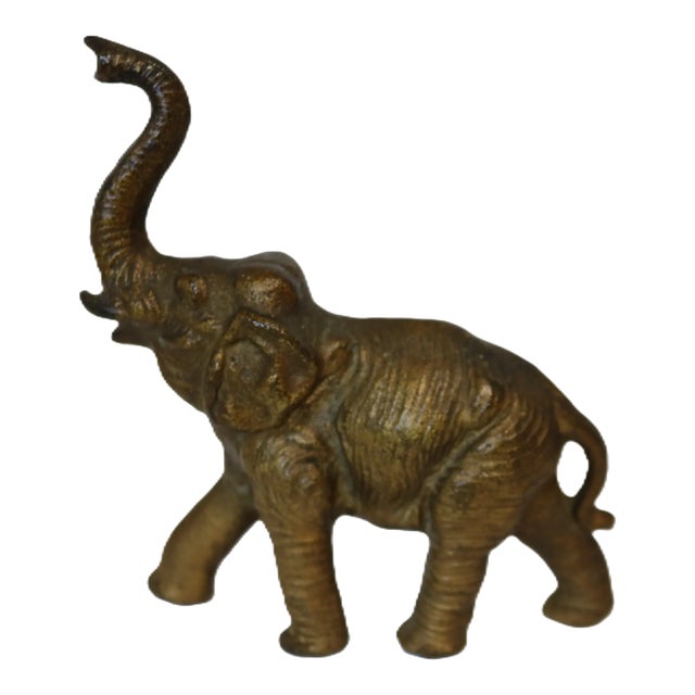 Vintage Bronze Trumpeting Elephant Bronze Statue For Sale
