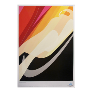 2006 Original Vintage Torino Winter Olympics Poster, Luge