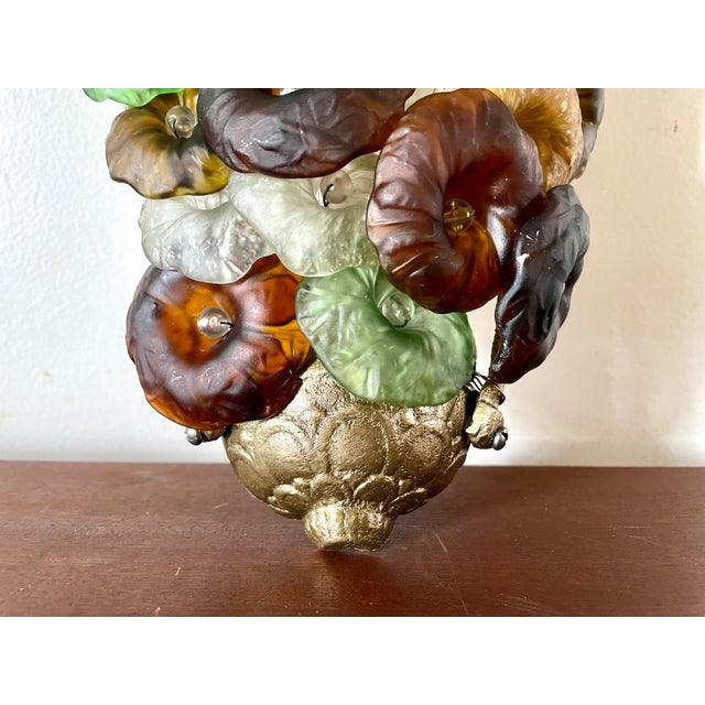 Metal Art Nouveau Murano Glass Grape Cluster Wall Sconce, 1900s For Sale - Image 7 of 15