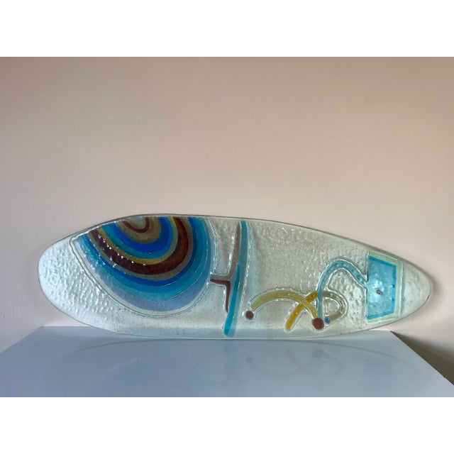 1990s Vintage Art Glass Surf Board Sculpture/Sold For Sale - Image 5 of 10