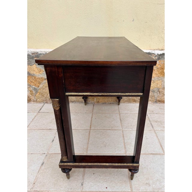 French Late 19th Century French Louis XVI Oak Console Table with Ormolu Mounts For Sale - Image 3 of 8