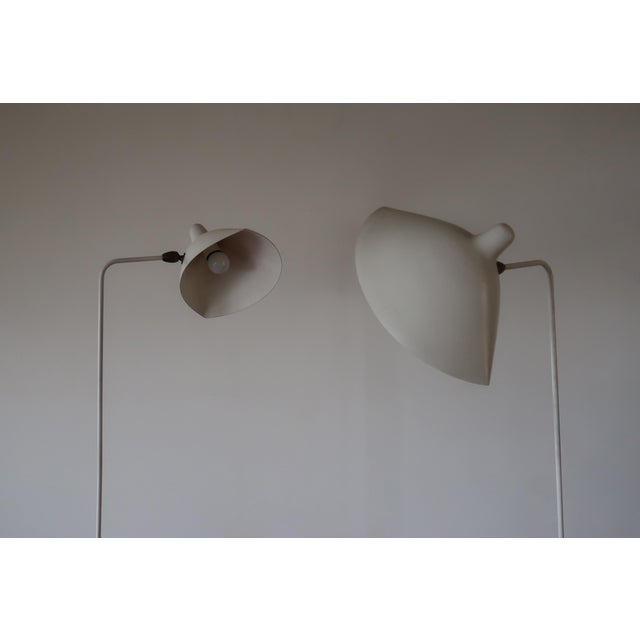 White Pair of 1950s Stamped and Numbered 'Lampadaire Simple' Floor Lamps by Serge Mouille For Sale - Image 8 of 8