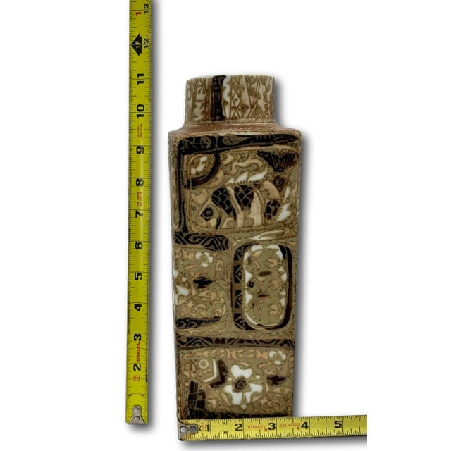 Vintage Mid Century Royal Copenhagen Denmark Nils Thorsson Baca Design Ceramic Vase - 11 Inches Tall For Sale - Image 12 of 12