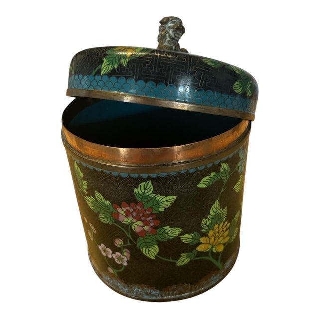 Antique Cloisonné Tea Caddy For Sale In Boston - Image 6 of 11