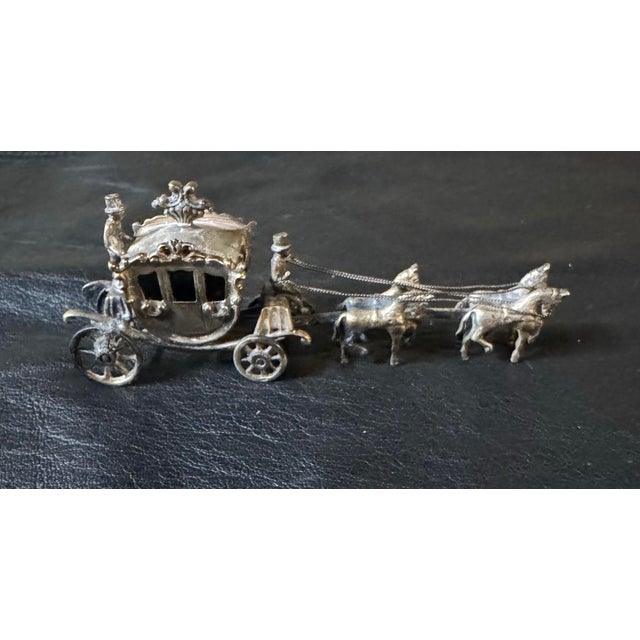 Antique European Staring Silver Miniature Horse Drawn Carriage For Sale In New York - Image 6 of 8