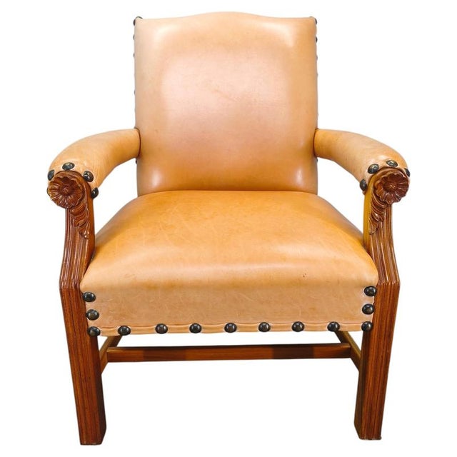 Antique Danish Leather Armchair, 1890s For Sale - Image 15 of 15