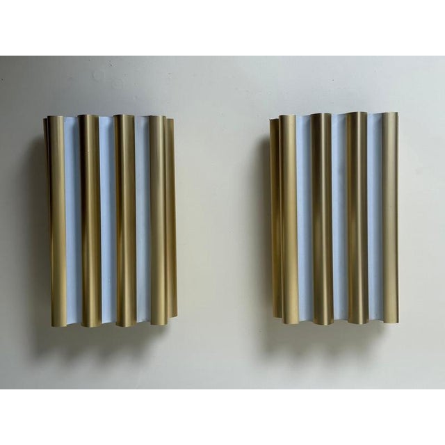 Mid-Century Modern Gold Anodized Aluminum Wall Sconces from Erco, 1960s, Set of 2 For Sale - Image 6 of 15