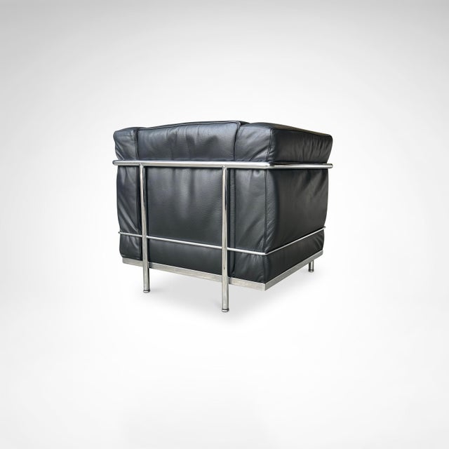 Black LC2 Chair by Le Corbusier for Cassina, 1990s For Sale - Image 8 of 11