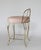 Metal Vintage Pale Pink & Brass Vanity Seat / Stool / Chair For Sale - Image 7 of 16