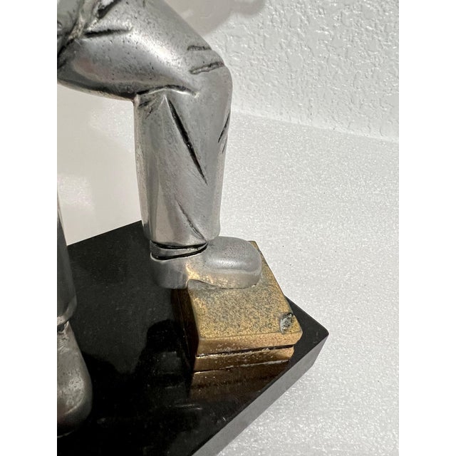 Metal Frank Meisler, Rare Vintage Israeli Judaica Rabbi Klezmer Violinist Sculpture Frank Meisler Art For Sale - Image 7 of 11