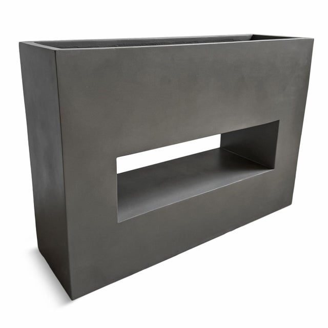 Contemporary Modern Minimalist Cement Hole Outdoor Planter For Sale - Image 3 of 7
