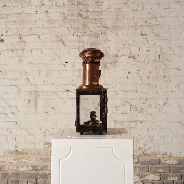 19th Century French Brass & Black Lantern For Sale - Image 4 of 4