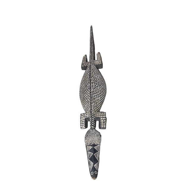 This remarkable life-size Bobo Nuna Crocodile is a product of the tribal people of Burkina Faso, measuring approximately...