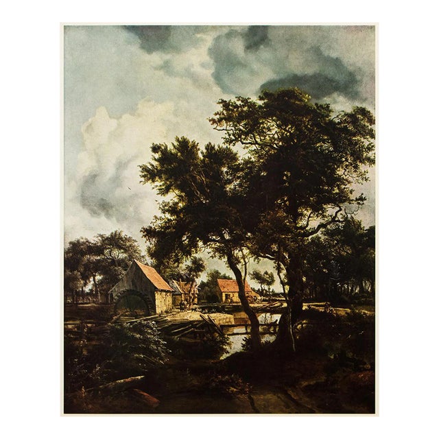 1954 After Meindert Hobbema "The Watermill", Vintage Full-Color Print For Sale