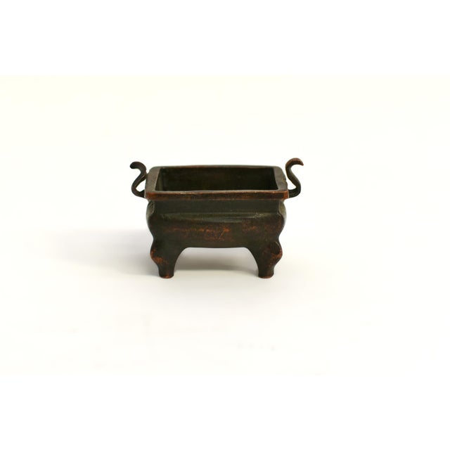 Set of 4 Bronze Antique Mini Incense Burner Chinese Censer For Sale - Image 9 of 18