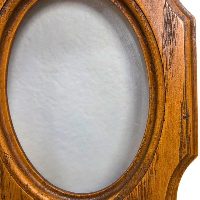 Wood Vintage Wooden Oval Picture Frame With Octagonal Shape | Frosted Glass| For Sale - Image 7 of 10