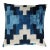 Contemporary Blue & Ivory Handmade Silk Throw Pillow With Down Insert For Sale
