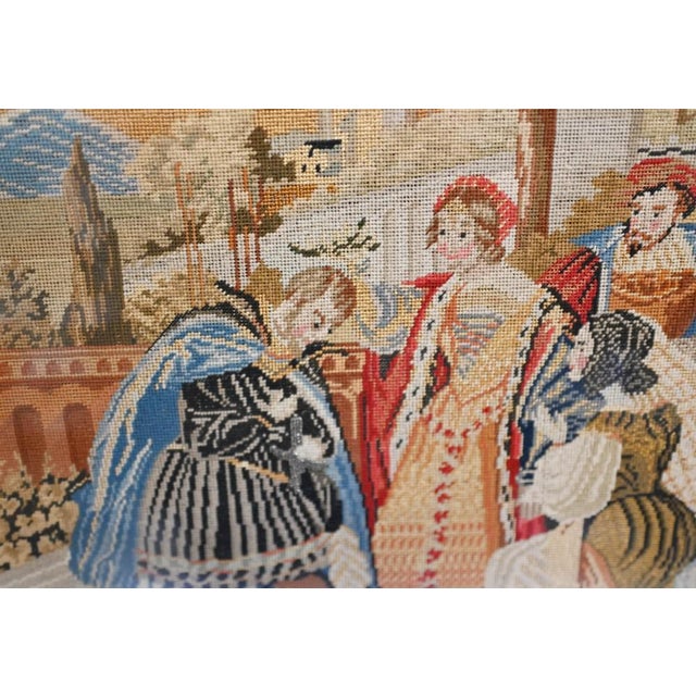 Antique Italian Nobleman Tapestry in Gilt Frame, 1880s For Sale - Image 4 of 11