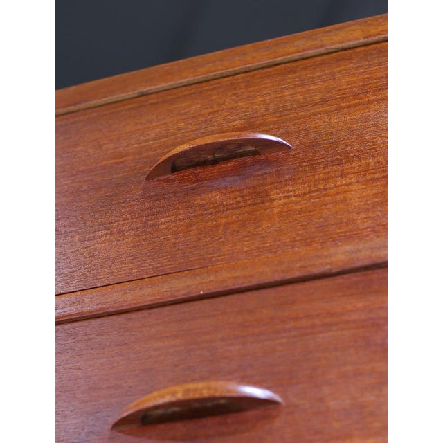 Tall Vintage Danish Teak Chest of Drawers, 1960s For Sale - Image 4 of 12