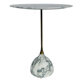 Revelation Modern Arabescato Marble Kiss Accent Table For Sale