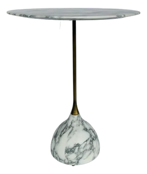 Revelation Modern Arabescato Marble Kiss Accent Table