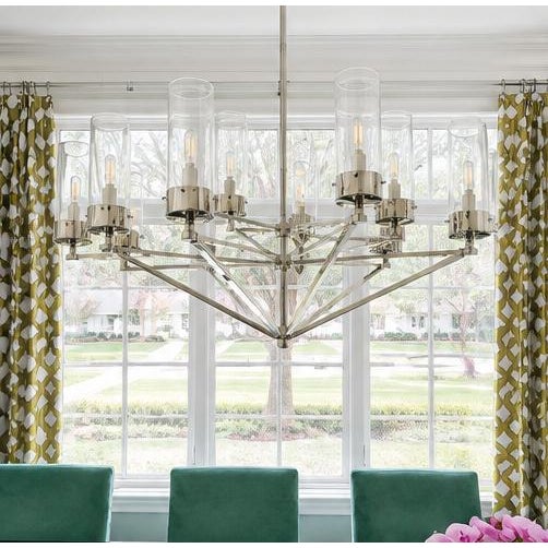 Visual Comfort Visual Comfort Signature Thomas O’Brien Marais Large Chandelier Polished Nickel For Sale - Image 4 of 5
