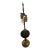 Vintage Brass and Forest Green Glass Dual-Socket Banquet Lamp For Sale