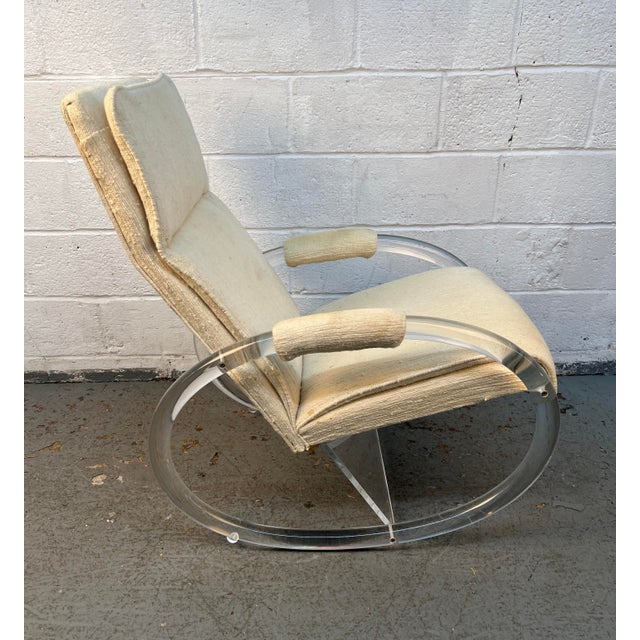 Transparent Vintage Lucite Rocking Chair by Charles Hollis Jones, Attributed For Sale - Image 8 of 12