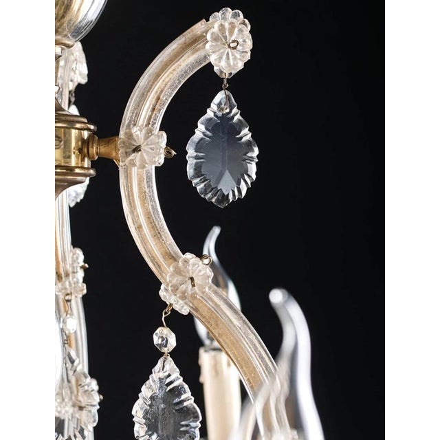 White Crystal Theresian Chandelier with 9 Bulbs For Sale - Image 8 of 8