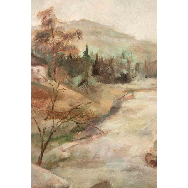 Miloslava Vrbova-Štefková, River Landscape, Oil Painting, Mid-20th Century For Sale - Image 4 of 5