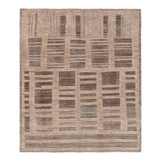 Rug & Kilim’s Moroccan Style Rug in Beige-Brown with Geometric Patterns - 12x16 For Sale