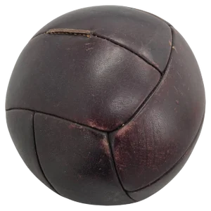 Vintage Mahogany Leather Medicine Ball, 1930s
