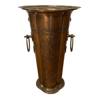Vintage Brass Umbrella Stand For Sale