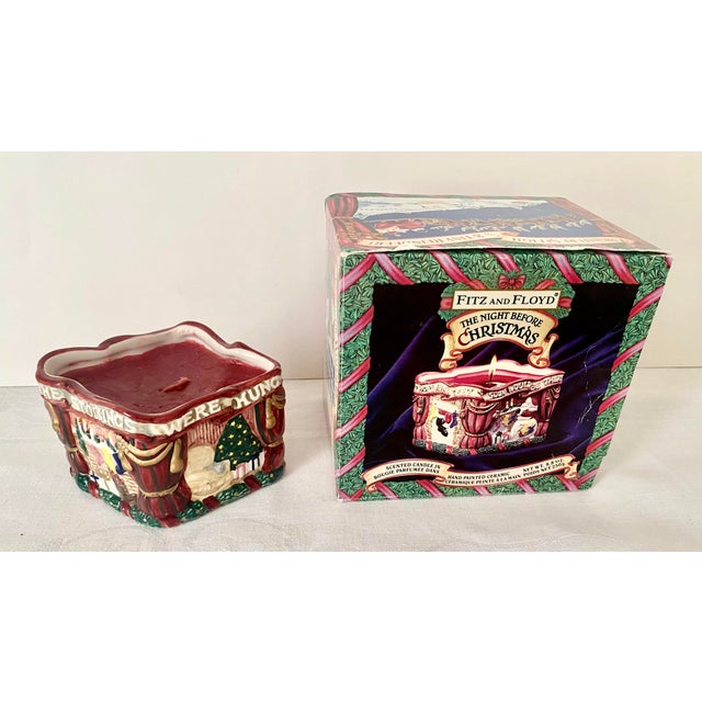 Vintage Fitz and Floyd "The Night Before Christmas" Scented Candle in Hand-Painted Ceramic For Sale In Denver - Image 6 of 15