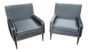 1950s Mid Century Modern Paul McCobb for Directional 302 Lounge Chairs - a Pair