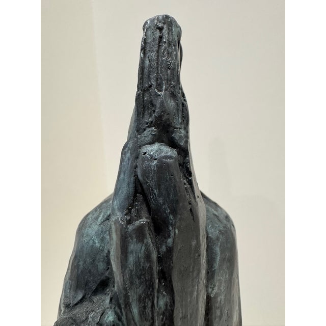 Mid 20th Century Larry Mohr Bronze Abstract Figurative Sculpture on Marble Base | Signed Estate Piece For Sale - Image 13 of 15