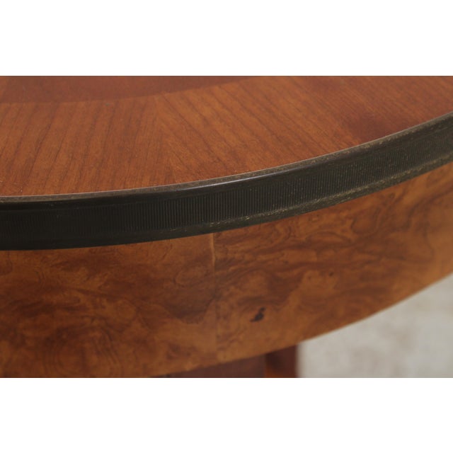 Baker Walnut Round Two-Tier Neoclassical Occasional Table For Sale - Image 12 of 17