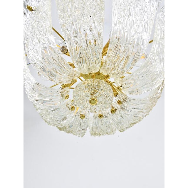 Large Vintage Curved Basket Pendant Light in Brass and Textured Glass by J. T. Kalmar for Kalmar, Vienna, 1950 For Sale - Image 15 of 18