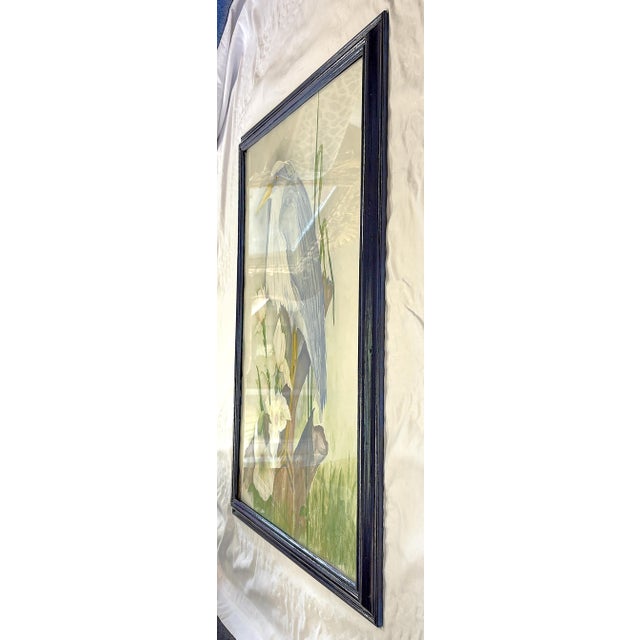 Signed and Framed Original Watercolor Painting of 'A White Heron' by Joan Porter C1997 For Sale - Image 14 of 15