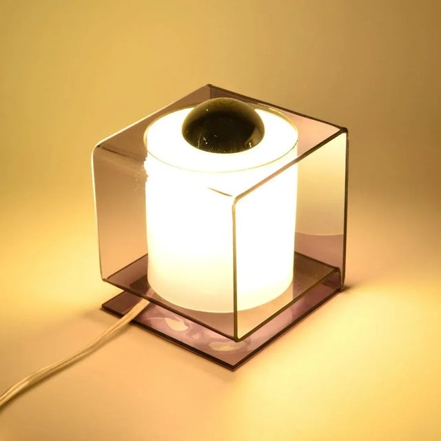 Gray Space Age Acrylic Table Lamp, 1970s For Sale - Image 8 of 13