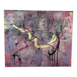 Late 20th Century Signed Abstract Painting by Dennis Sakelson - Acrylic on Cavas