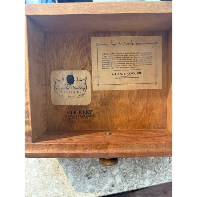 Brown Set of 2 Vintage 1953 Stickley End/Side Tables For Sale - Image 8 of 14