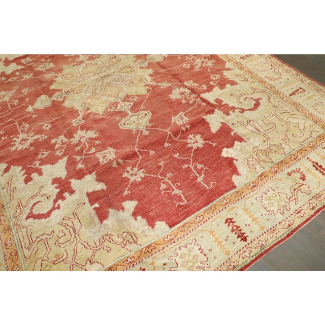Early 20th Century Zabihi Collection Red Antique Turkish Oushak Rug - 9'6" x 11'11" For Sale - Image 5 of 6
