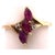 14 Karat Yellow Gold Freeform Ruby With Diamond Accent Ring For Sale - Image 4 of 6