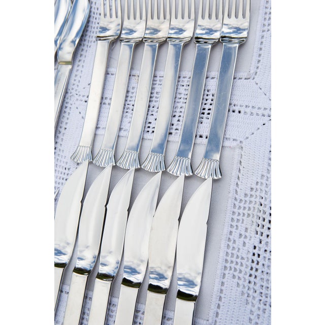 Swedish Sea Shell and Fish Cutlery Service for 12 from Gense, 1990s, Set of 24 For Sale - Image 6 of 9