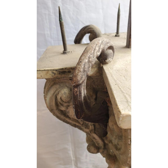 Mid Century Hanging Iron & Composite Pendant For Sale - Image 9 of 13