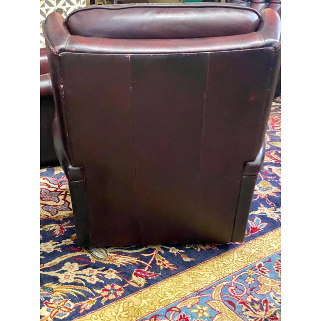 Mid-Century Oxblood Leather Chesterfield Club Chairs England A-Pair For Sale - Image 4 of 13