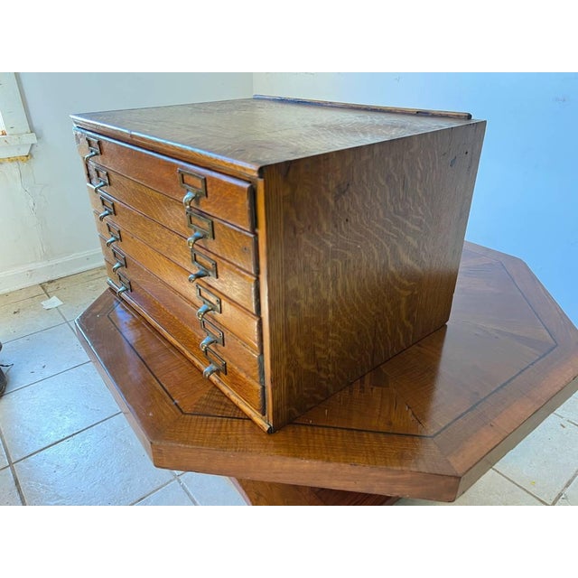 Early 20th Century Antique Oak 6 Drawers Plan Chest. By Macey. For Sale - Image 17 of 17